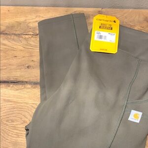 NWT Carhartt Olive Green Workwear Leggings FastDry fabric with utility pockets